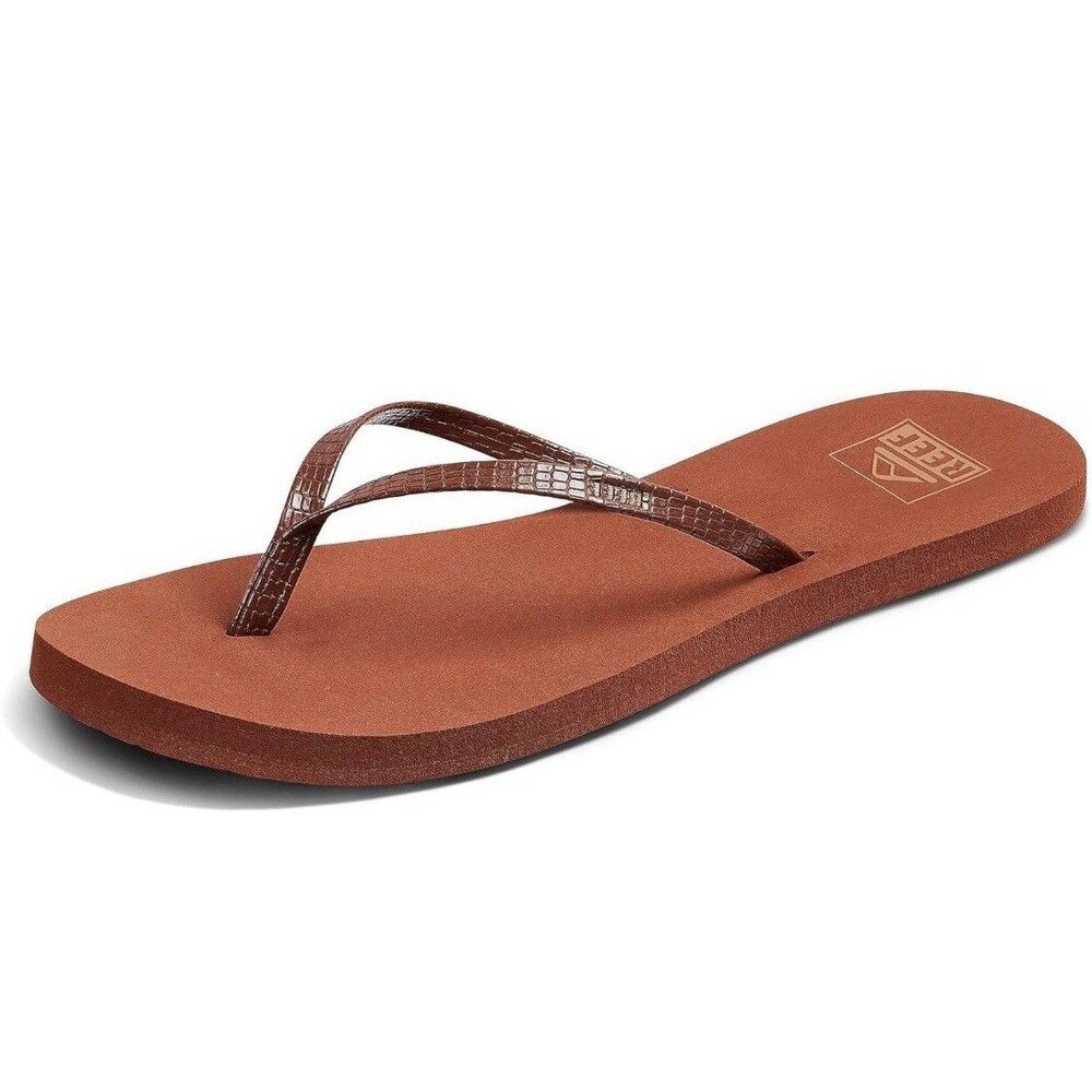 Woman Reef Bliss Nights Flip Flops Sandal Brown Brunette Sz 10 Brand New - Picture 2 of 7